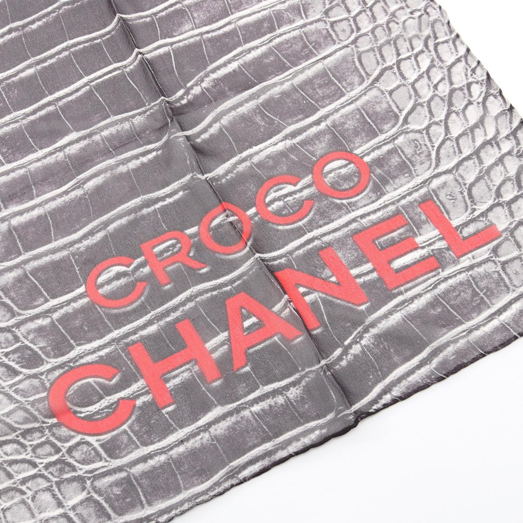 CROCO CHANEL スカーフ シルク ブラック レッド マルチカラー シャネル