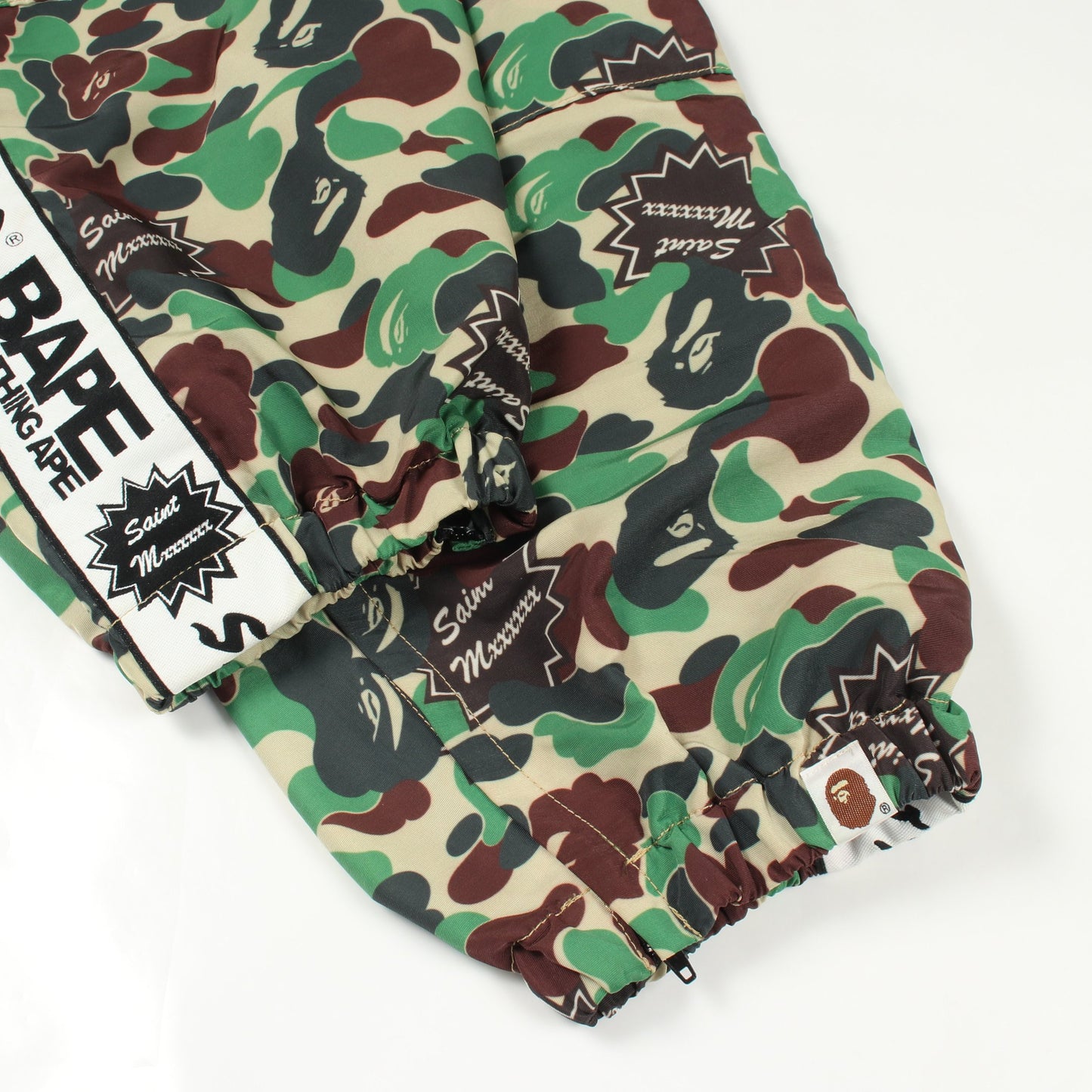 SAINT MICHAEL × A BATHING APE モフラージュ トラック パンツ ナイロン グリーン マルチカラー セント マイケル