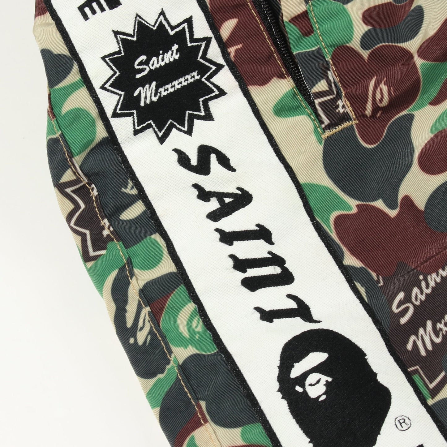 SAINT MICHAEL × A BATHING APE モフラージュ トラック パンツ ナイロン グリーン マルチカラー セント マイケル