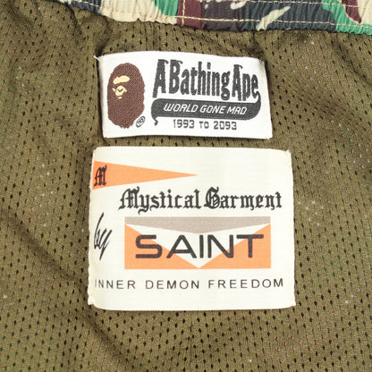SAINT MICHAEL × A BATHING APE モフラージュ トラック パンツ ナイロン グリーン マルチカラー セント マイケル
