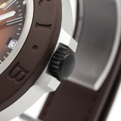 アルミニウム GMT メンズ 腕時計 自動巻き ラバーベルト アルミニウム ブラウン ブルガリ