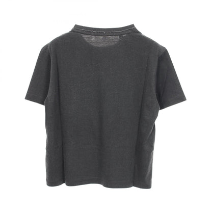 ロゴ ポケット付き ダメージ加工 半袖Tシャツ コットン グレー ゲス