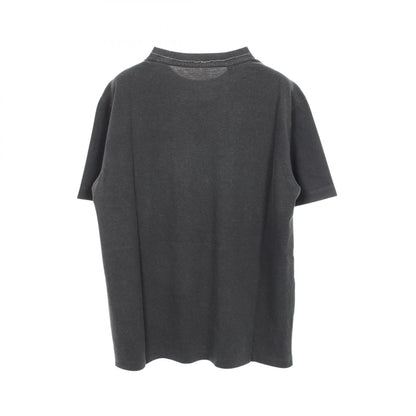 ロゴ ポケット付き ダメージ加工 半袖Tシャツ コットン グレー ゲス