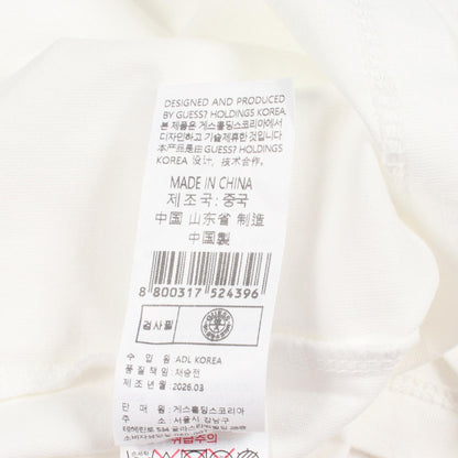 キーチェーン ダメージ加工 半袖Tシャツ コットン ホワイト ゲス