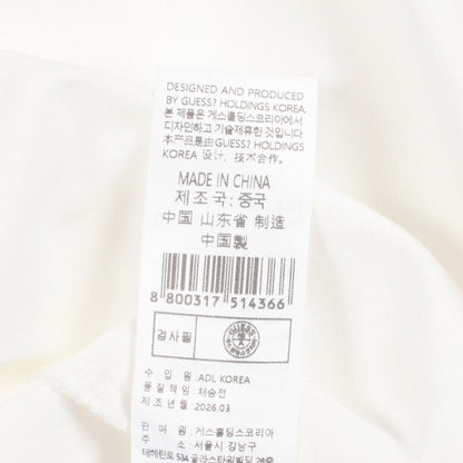 キーチェーン ダメージ加工 半袖Tシャツ コットン ホワイト ゲス