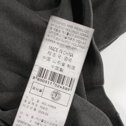 キーチェーン ダメージ加工 半袖Tシャツ コットン グレー ゲス