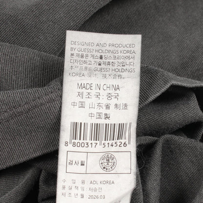 キーチェーン ダメージ加工 半袖Tシャツ コットン グレー ゲス