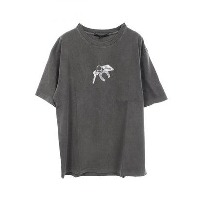 キーチェーン ダメージ加工 半袖Tシャツ コットン グレー ゲス