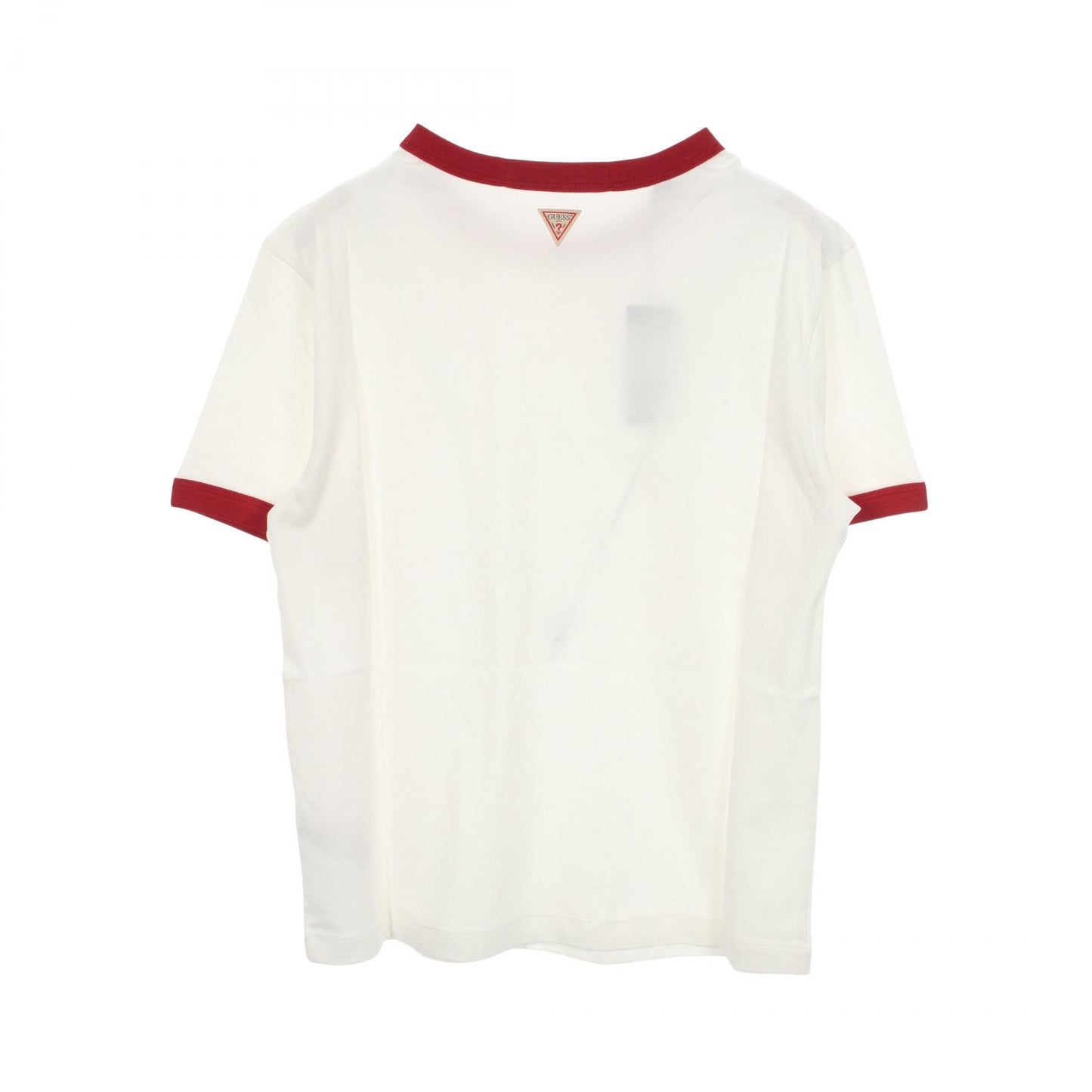 スターグラフィック ロゴ 半袖Tシャツ コットン ホワイト レッド ゲス