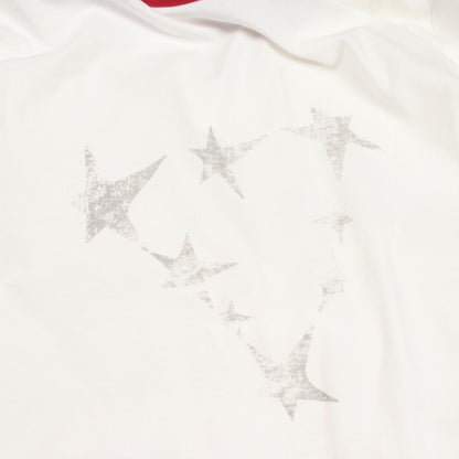 スターグラフィック ロゴ 半袖Tシャツ コットン ホワイト レッド ゲス