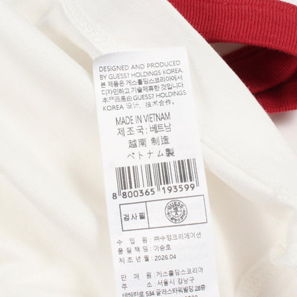 スターグラフィック ロゴ 半袖Tシャツ コットン ホワイト レッド ゲス