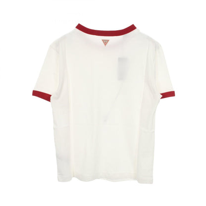 スターグラフィック ロゴ 半袖Tシャツ コットン ホワイト レッド ゲス