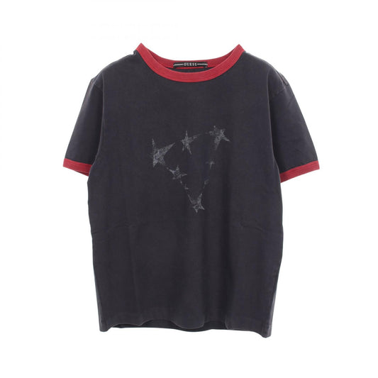 スターグラフィック ロゴ 半袖Tシャツ コットン ブラック レッド ゲス