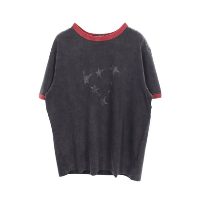 スターグラフィック ロゴ 半袖Tシャツ コットン ブラック レッド ゲス
