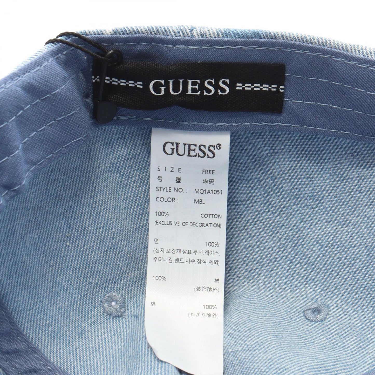 WASHED Cap デニム キャップ その他 コットン ブルー ゲス