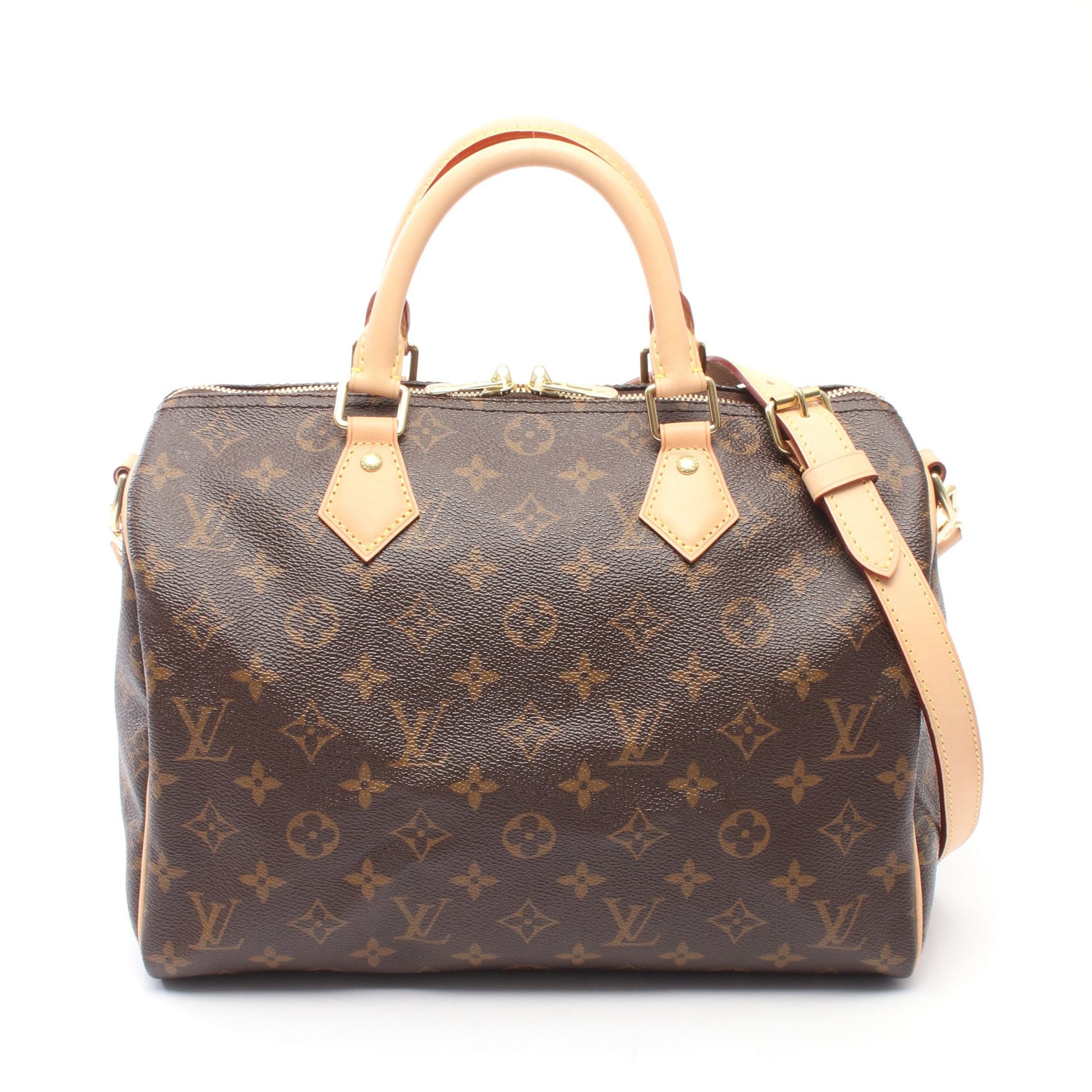 スピーディ30 モノグラム 2WAY ハンドバッグ PVC レザー ブラウン ルイヴィトン バッグ LOUIS VUITTON