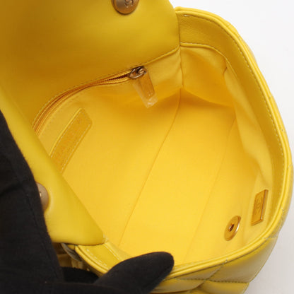 ミニマトラッセ チェーンショルダーバッグ レザー イエロー ゴールド金具 シャネル