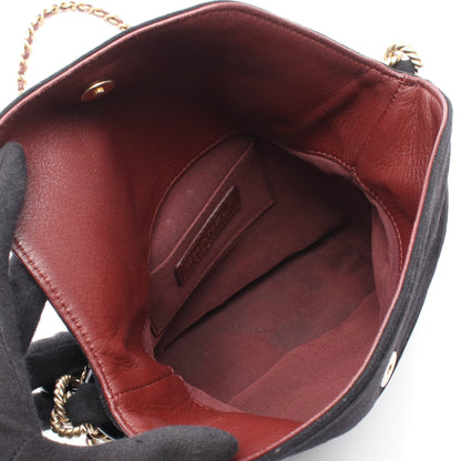 パリハンブルク マトラッセ 2WAY チェーンショルダーバッグ ウール レザー ブラック ゴールド金具 シャネル