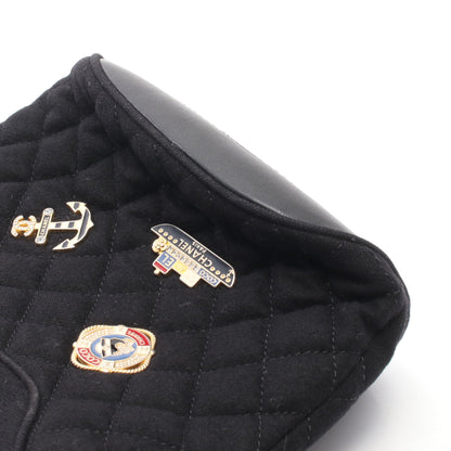 パリハンブルク マトラッセ 2WAY チェーンショルダーバッグ ウール レザー ブラック ゴールド金具 シャネル