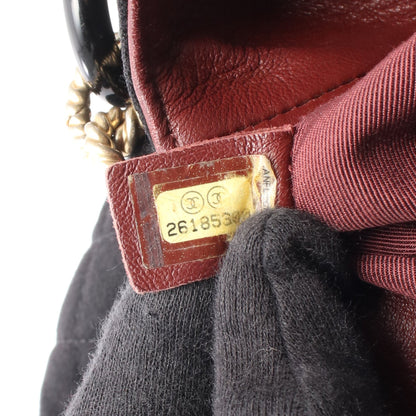 パリハンブルク マトラッセ 2WAY チェーンショルダーバッグ ウール レザー ブラック ゴールド金具 シャネル