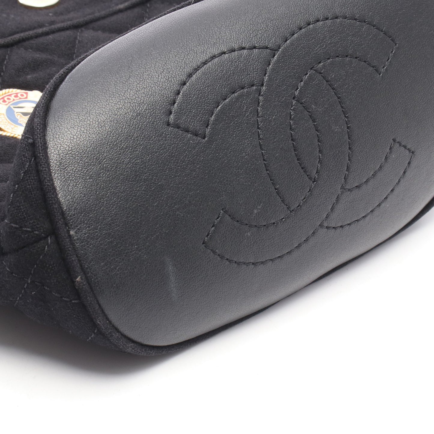 パリハンブルク マトラッセ 2WAY チェーンショルダーバッグ ウール レザー ブラック ゴールド金具 シャネル