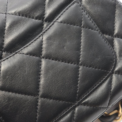 マトラッセ スモールフラップ 2WAY チェーンショルダーバッグ ラムスキン ブラック ゴールド金具 シャネル