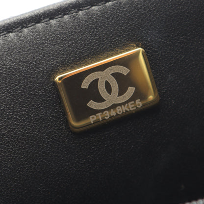マトラッセ トップハンドル ブラック金具 2WAY チェーンショルダーバッグ ラムスキン ブラック シャネル バッグ CHANEL