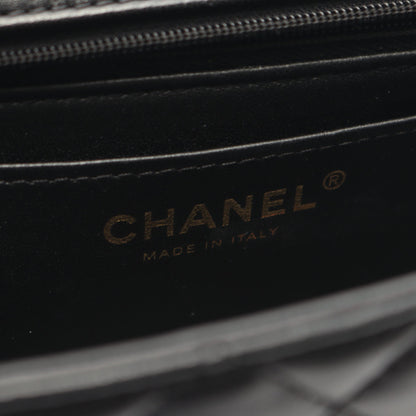 マトラッセ トップハンドル ブラック金具 2WAY チェーンショルダーバッグ ラムスキン ブラック シャネル バッグ CHANEL