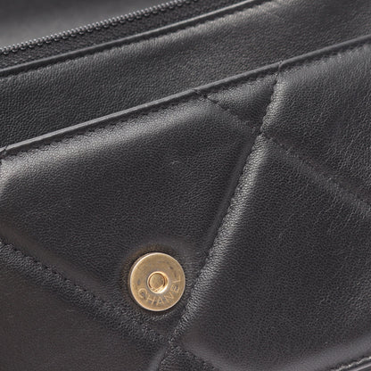 19 ディズヌフ コンビ金具 2WAY チェーンウォレット ラムスキン ブラック シャネル