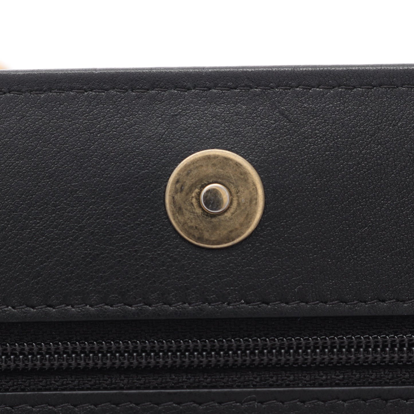 19 ディズヌフ コンビ金具 2WAY チェーンウォレット ラムスキン ブラック シャネル