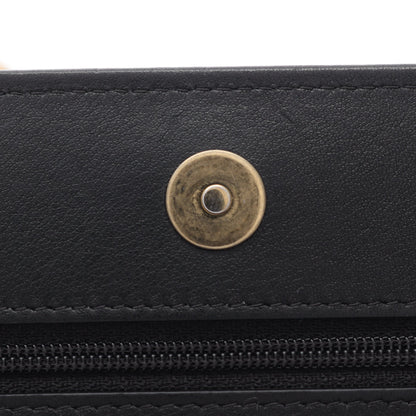19 ディズヌフ コンビ金具 2WAY チェーンウォレット ラムスキン ブラック シャネル