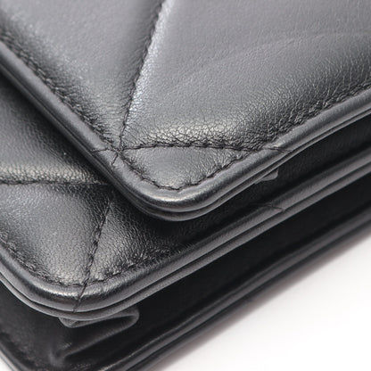 19 ディズヌフ コンビ金具 2WAY チェーンウォレット ラムスキン ブラック シャネル