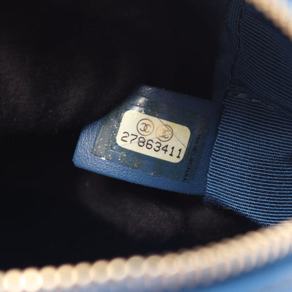 マトラッセ スモール カメラバッグ チェーンショルダーバッグ レザー ブルー ゴールド金具 シャネル