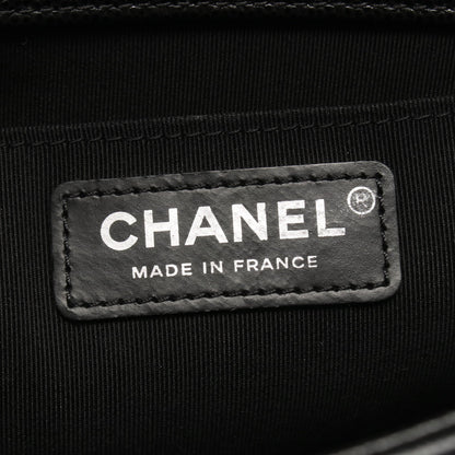 ボーイシャネル チェーンショルダーバッグ キャビアスキン ブラック シルバー金具 シャネル