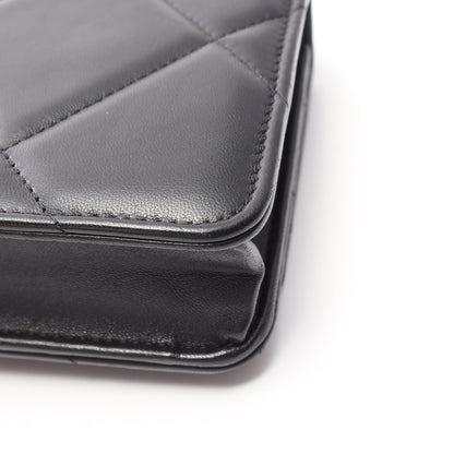 19 ディズヌフ マトラッセ コンビ金具 2WAY チェーンウォレット ラムスキン ブラック シャネル