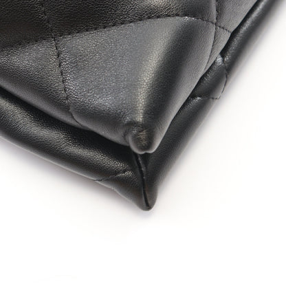 CHANEL19 マトラッセ コンビ金具 2WAY チェーンウォレット ラムスキン ブラック シャネル
