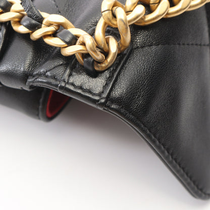 CHANEL19 マトラッセ コンビ金具 2WAY チェーンウォレット ラムスキン ブラック シャネル