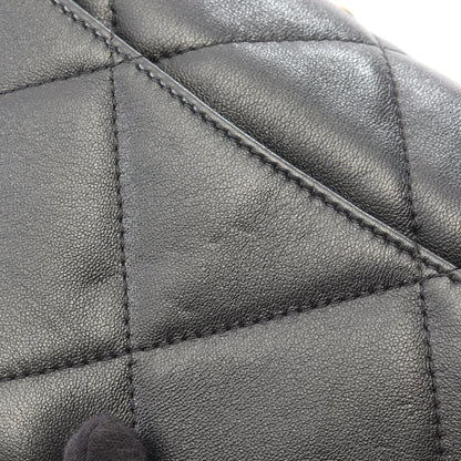 CHANEL19 マトラッセ コンビ金具 2WAY チェーンウォレット ラムスキン ブラック シャネル