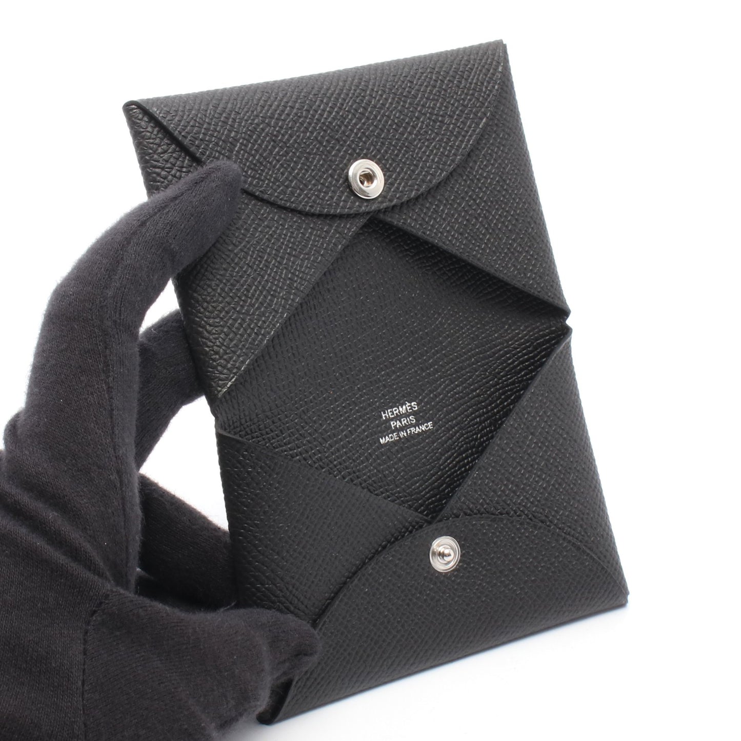 カルヴィ コインケース ヴォーエプソン ブラック シルバー金具 W刻印 エルメス