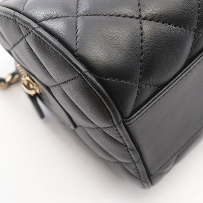 マトラッセ 2WAY ハンドバッグ ミニボストンバッグ ラムスキン ブラック ゴールド金具 シャネル バッグ CHANEL