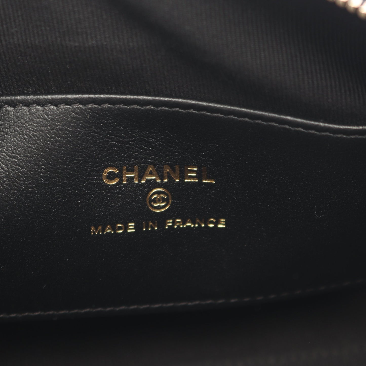 マトラッセ 2WAY ハンドバッグ ミニボストンバッグ ラムスキン ブラック ゴールド金具 シャネル バッグ CHANEL