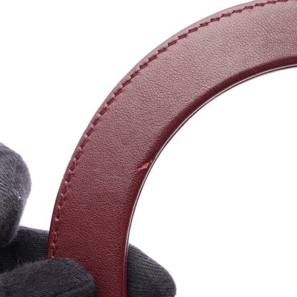 LADY DIOR レディディオール カナージュ 2WAY ハンドバッグ ラムスキン レッド パープル ボルドー クリスチャンディオール