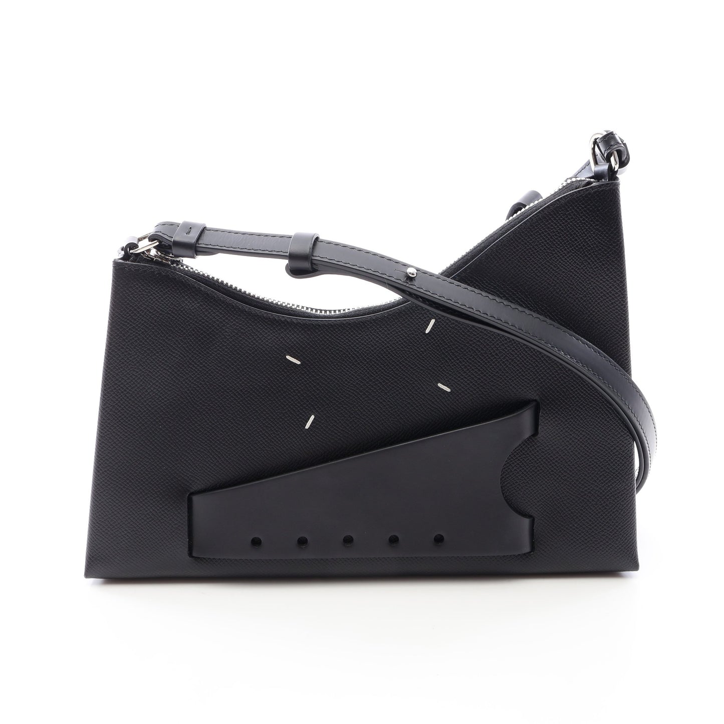 スナッチト ホーボー ショルダーバッグ レザー ブラック メゾンマルジェラ バッグ Maison Margiela
