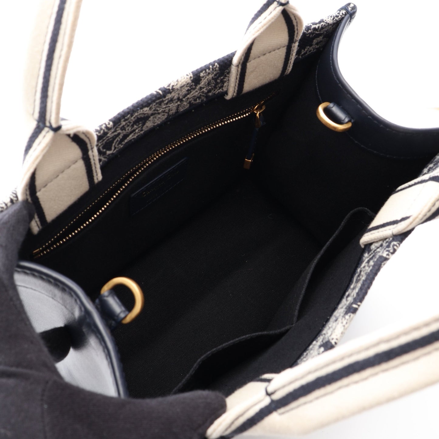 BOOK TOTE ブックトート スモール トワル ドゥ ジュイ リバース エンブロイダリー 2WAY ハンドバッグ トートバッグ キャンバス レザー ネイビー アイボリー クリスチャンディオール