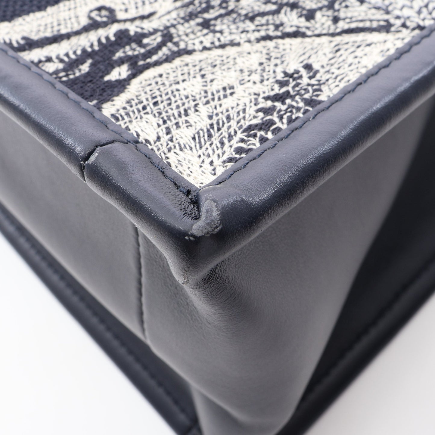 BOOK TOTE ブックトート スモール トワル ドゥ ジュイ リバース エンブロイダリー 2WAY ハンドバッグ トートバッグ キャンバス レザー ネイビー アイボリー クリスチャンディオール