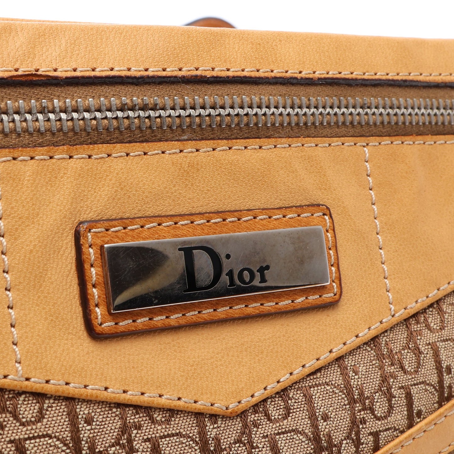 ストリートシック トロッター ショルダーバッグ キャンバス レザー ベージュ クリスチャンディオール バッグ Christian Dior
