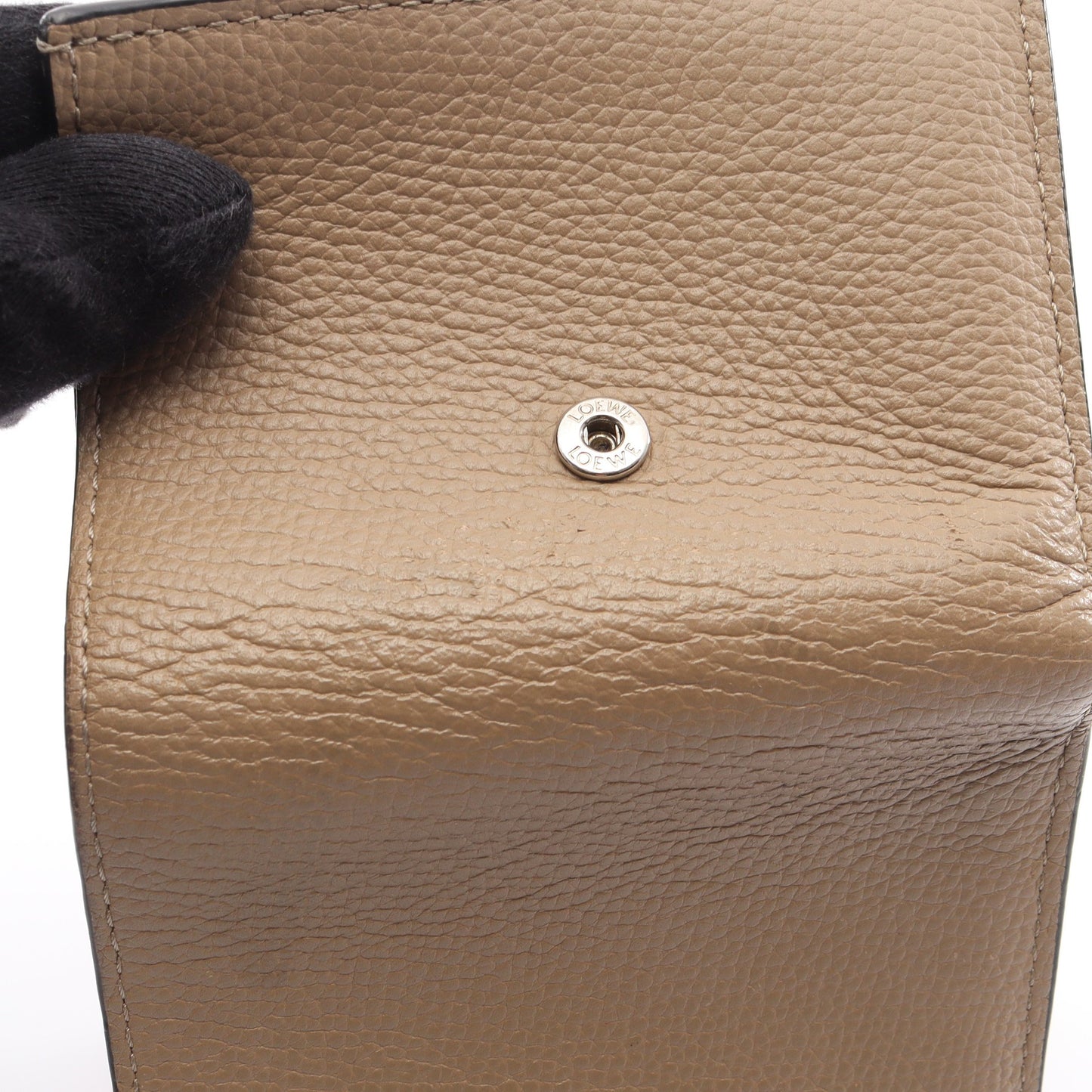 アナグラム トライフォールド 三つ折り財布 レザー ベージュ ロエベ 財布・小物 LOEWE