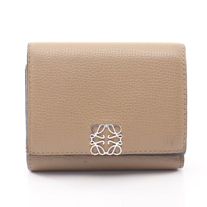 アナグラム トライフォールド 三つ折り財布 レザー ベージュ ロエベ 財布・小物 LOEWE