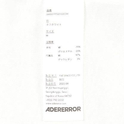 ロゴパッチ グラデーション 半袖Tシャツ コットン ホワイト ブルー アダーエラー