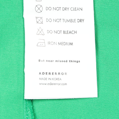 ロゴ刺繍 ハート 半袖Tシャツ コットン グリーン アダーエラー